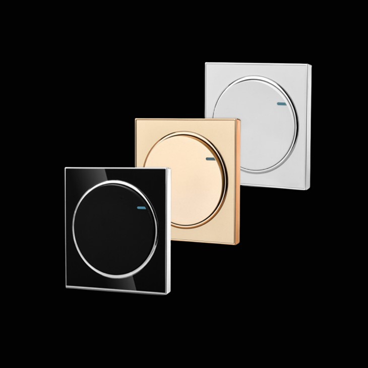 Acrylic Black Wall Switch 2 Gang 16A factory